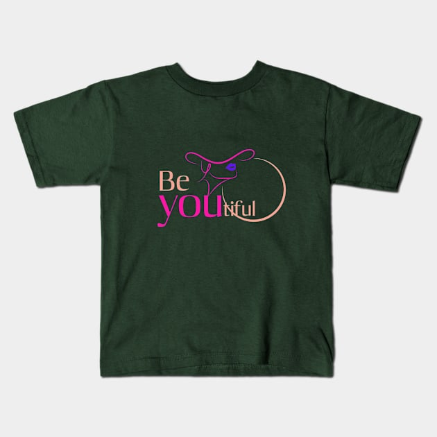 BeYouTiFul, Beautiful Girl Sketch Kids T-Shirt by TrendsCollection